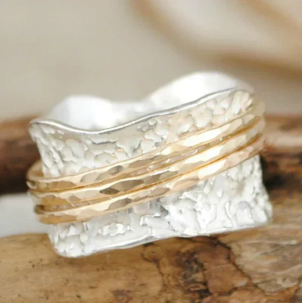 Mira | Vintage Dual-Tone Spinner Ring