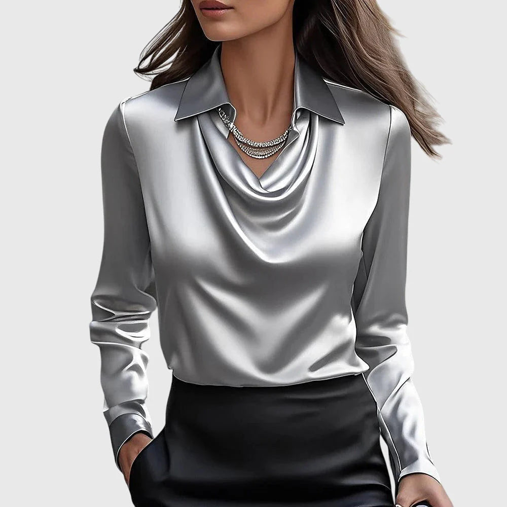 Sylvie™ | Chic Blouse with Pleated Neckline