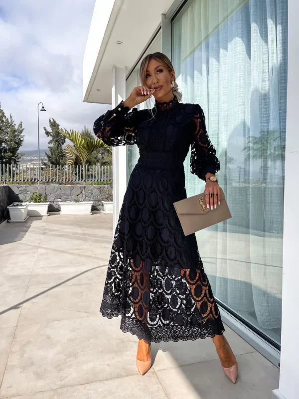 Ivy™ | Lace Detail Midi Dress