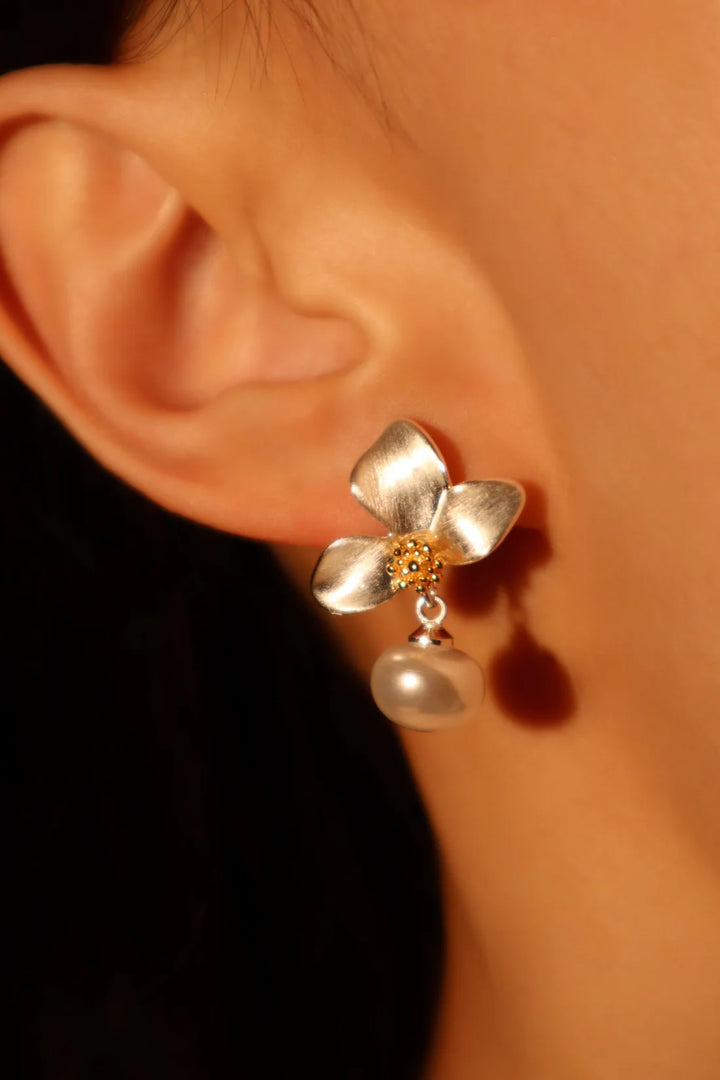 White Orchid Statement Earrings