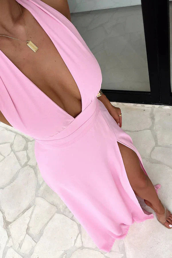 Estela™ | Elegant Backless Halter Dress