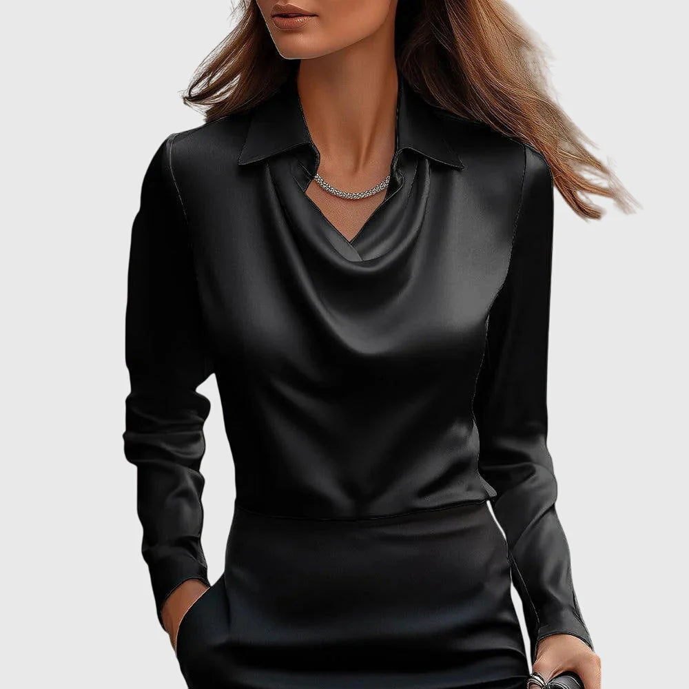 Sylvie™ | Chic Blouse with Pleated Neckline