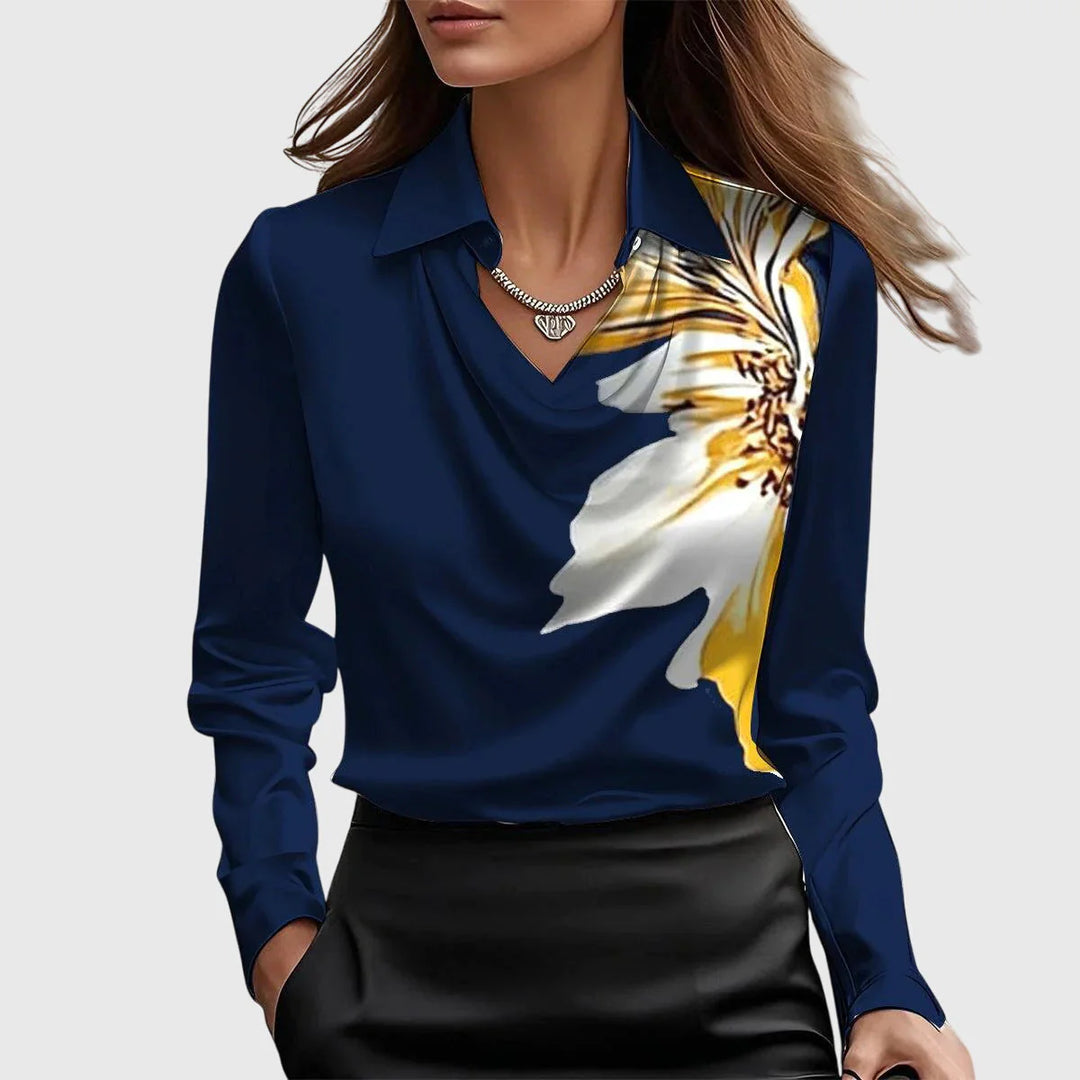 Sylvie™ | Chic Blouse with Pleated Neckline
