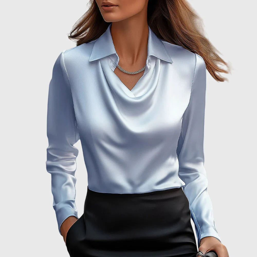 Sylvie™ | Chic Blouse with Pleated Neckline