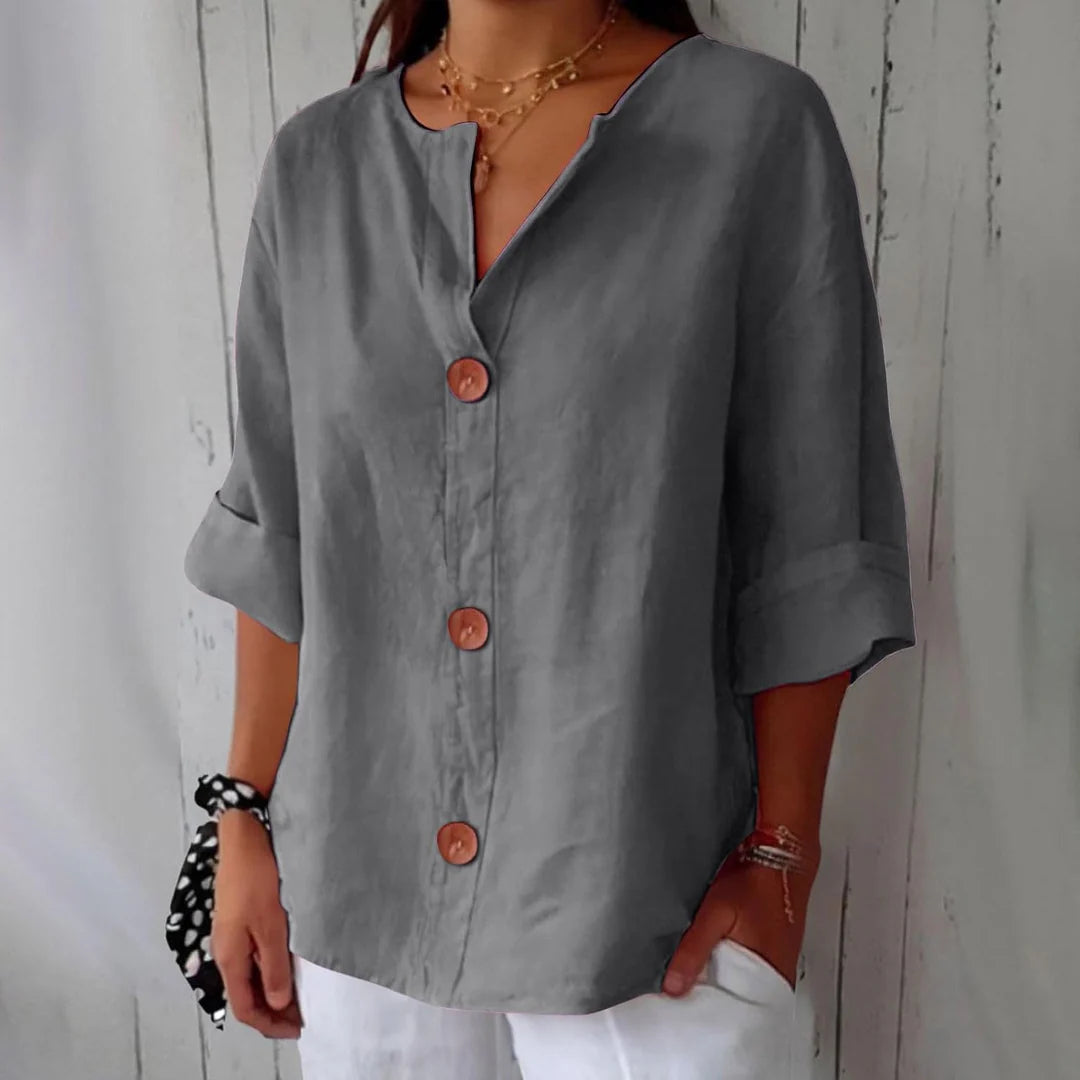 Mirela™ | Casual Linen Blouse