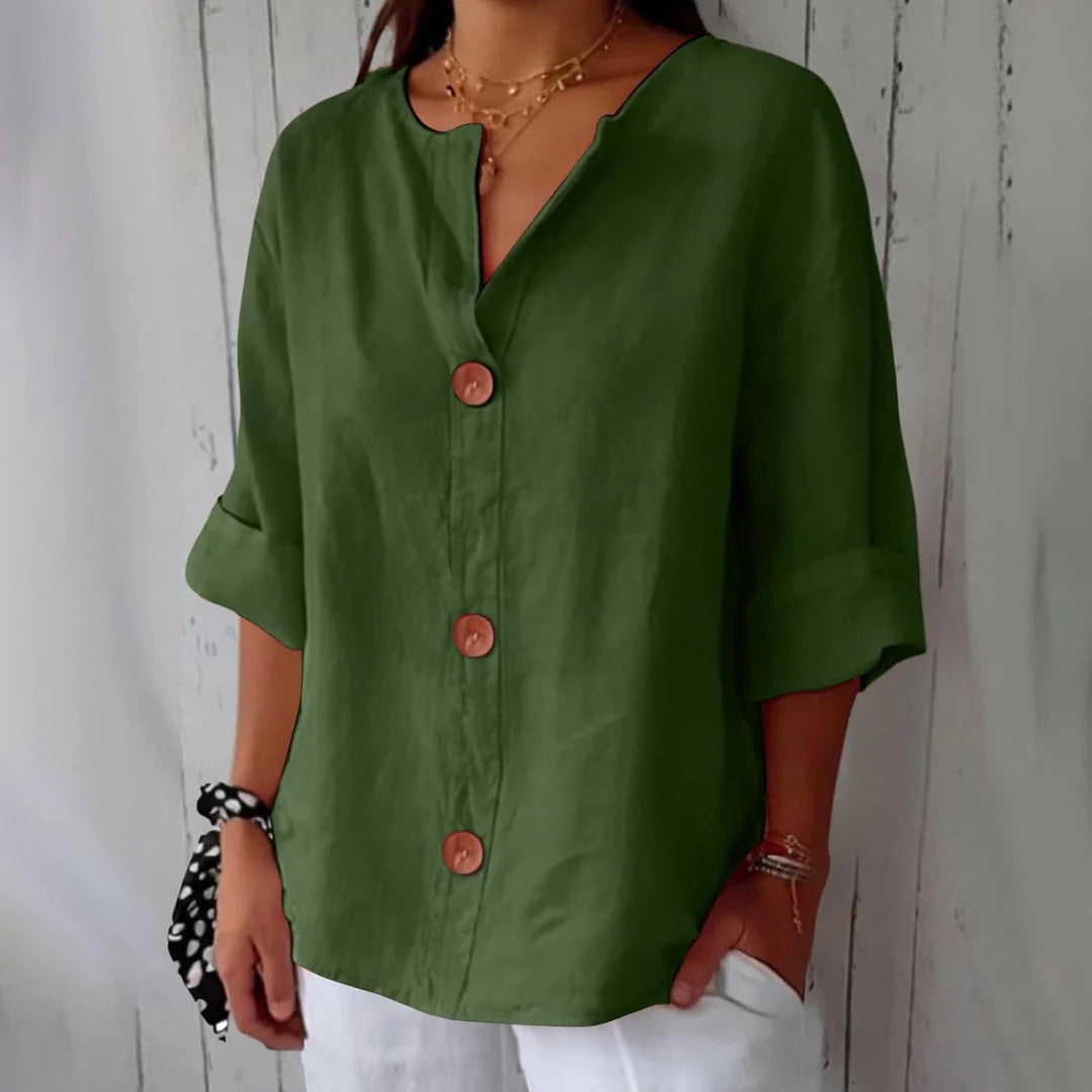 Mirela™ | Casual Linen Blouse
