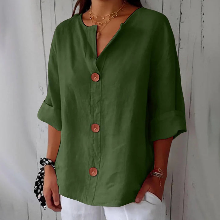 Mirela™ | Casual Linen Blouse