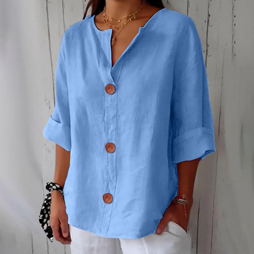 Mirela™ | Casual Linen Blouse