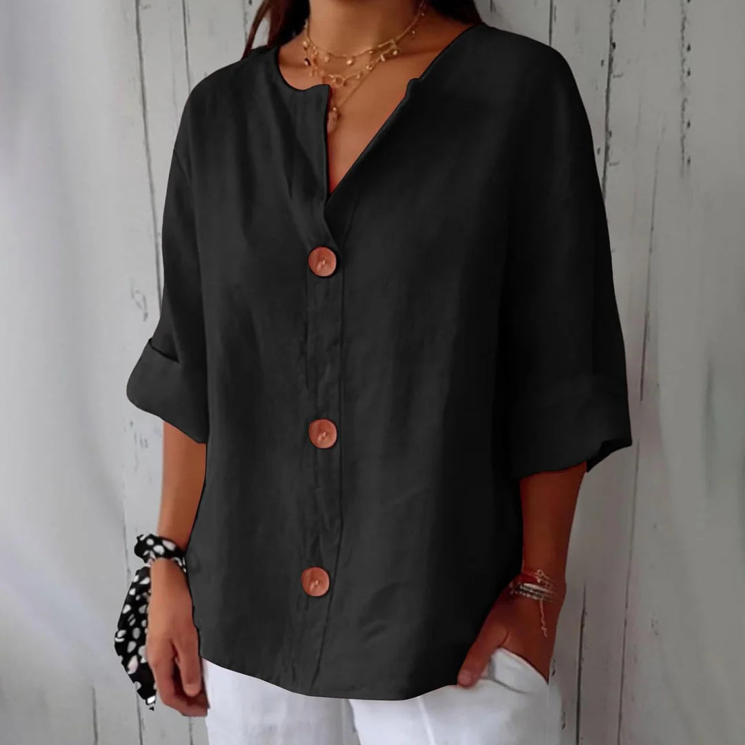 Mirela™ | Casual Linen Blouse