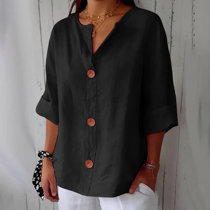 Mirela™ | Casual Linen Blouse