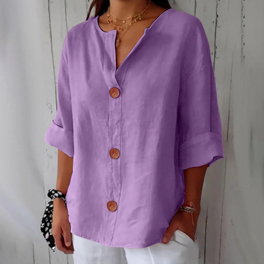 Mirela™ | Casual Linen Blouse