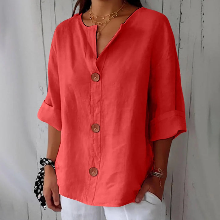 Mirela™ | Casual Linen Blouse