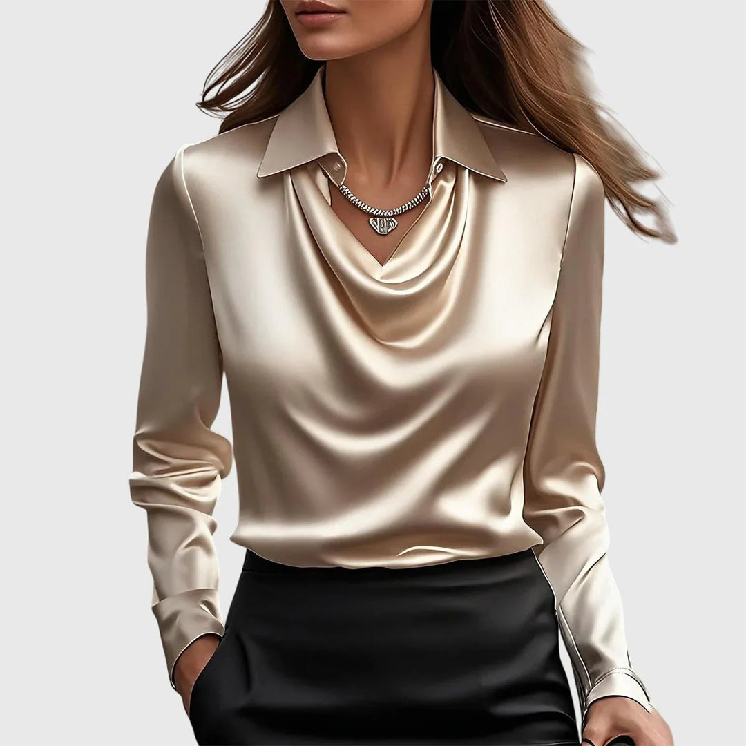 Sylvie™ | Chic Blouse with Pleated Neckline