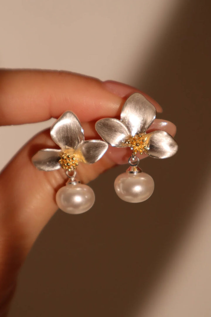 White Orchid Statement Earrings