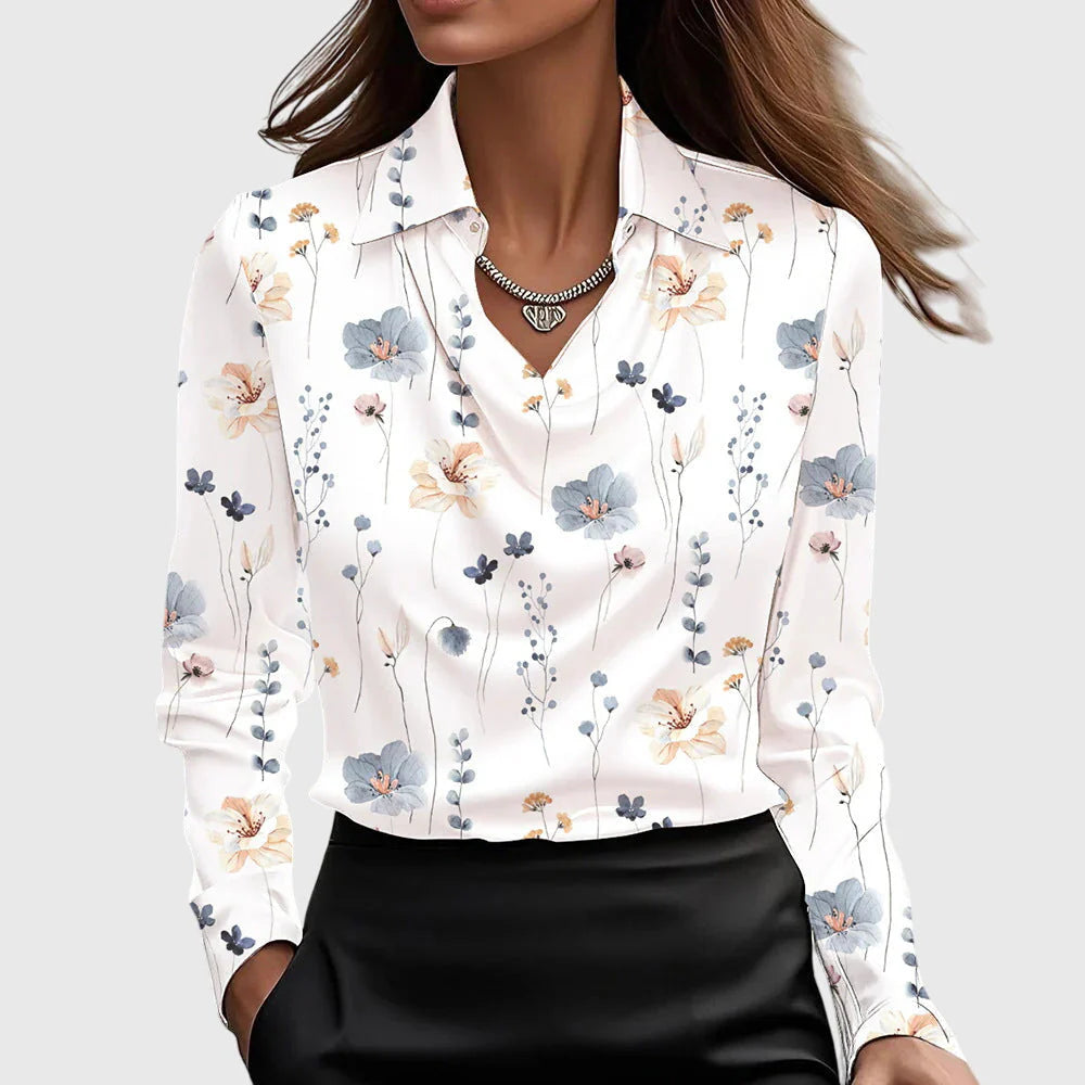 Sylvie™ | Chic Blouse with Pleated Neckline