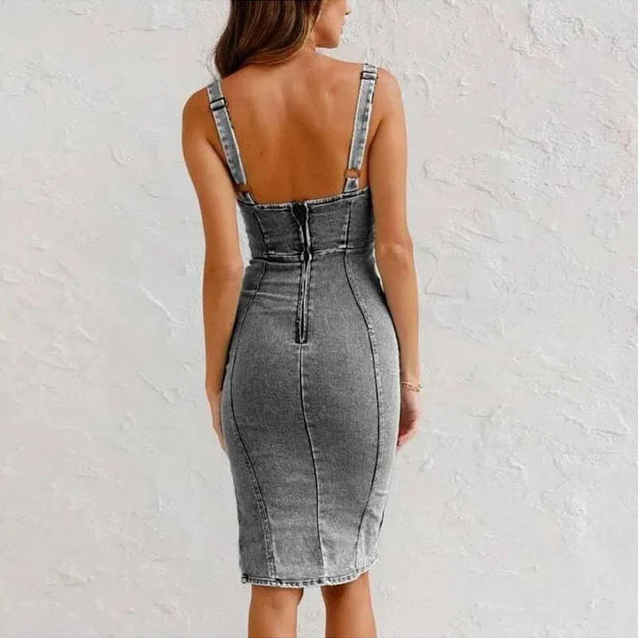 Faith™ | Fitted Denim Slit Cami Dress