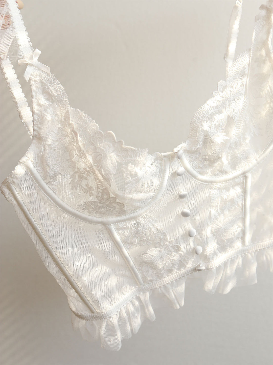 Floral Sheer Lace Mesh Corset Crop Top