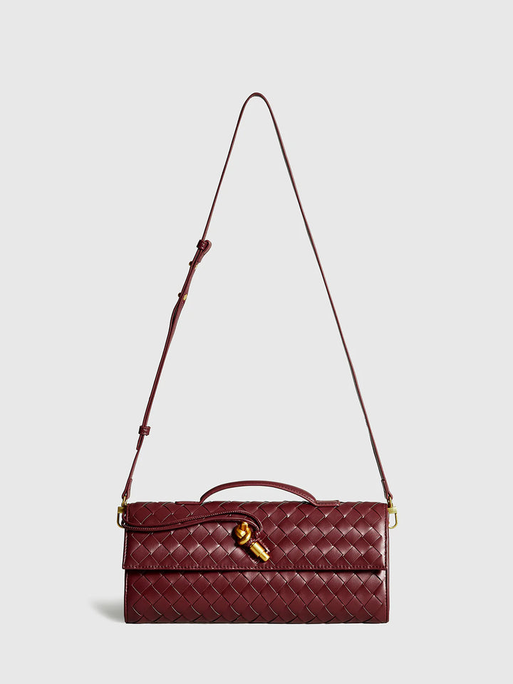 Camille™ | Two Way Woven Flap Clutch Shoulder Bag