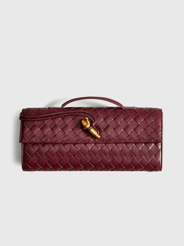 Camille™ | Two Way Woven Flap Clutch Shoulder Bag