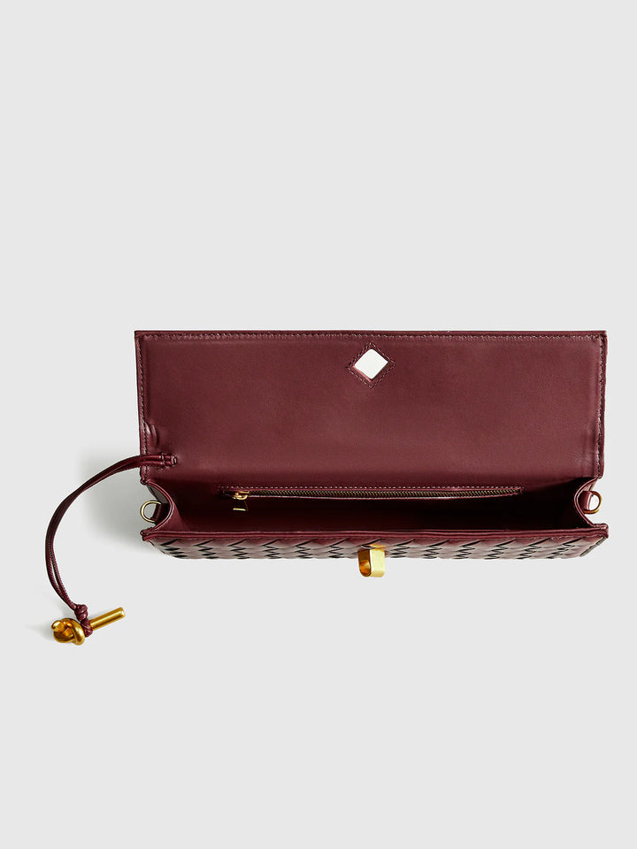 Camille™ | Two Way Woven Flap Clutch Shoulder Bag