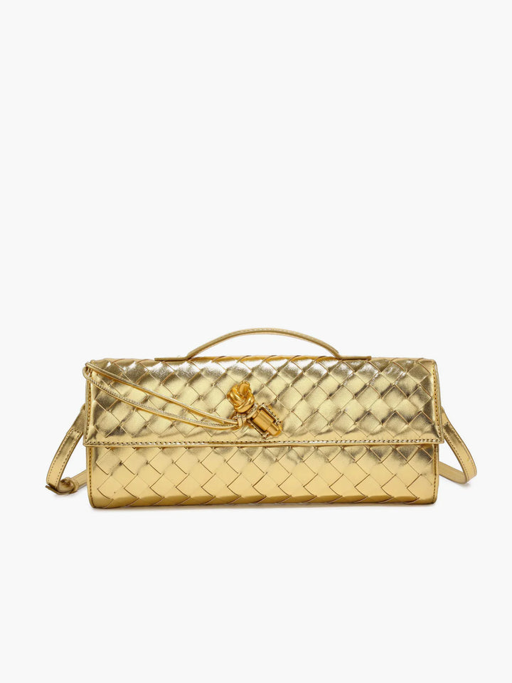 Camille™ | Two Way Woven Flap Clutch Shoulder Bag