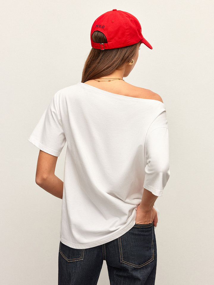 Cotton Off-Shoulder T-Shirt
