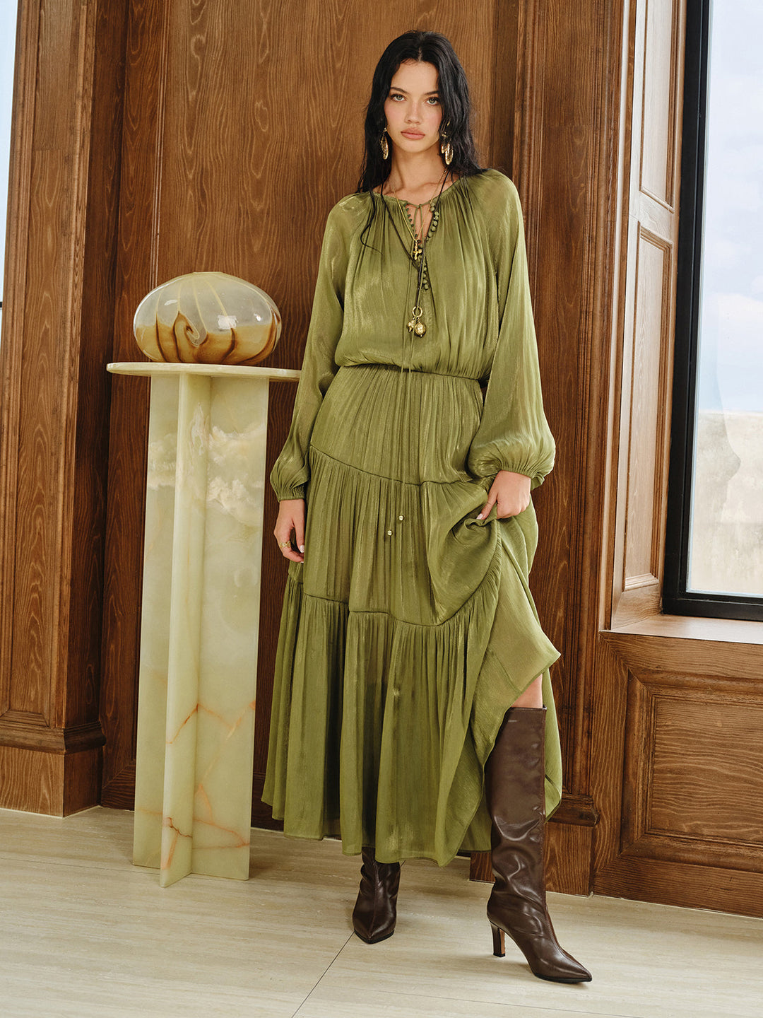 Mireille™ | Fall Layered Maxi Dress