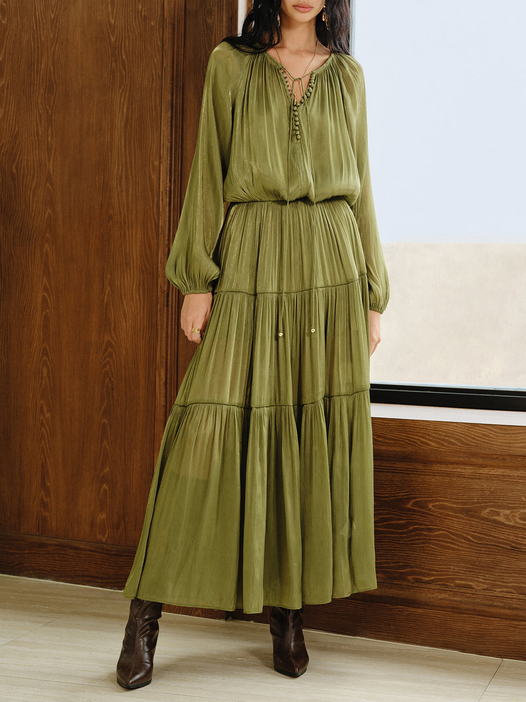 Mireille™ | Fall Layered Maxi Dress