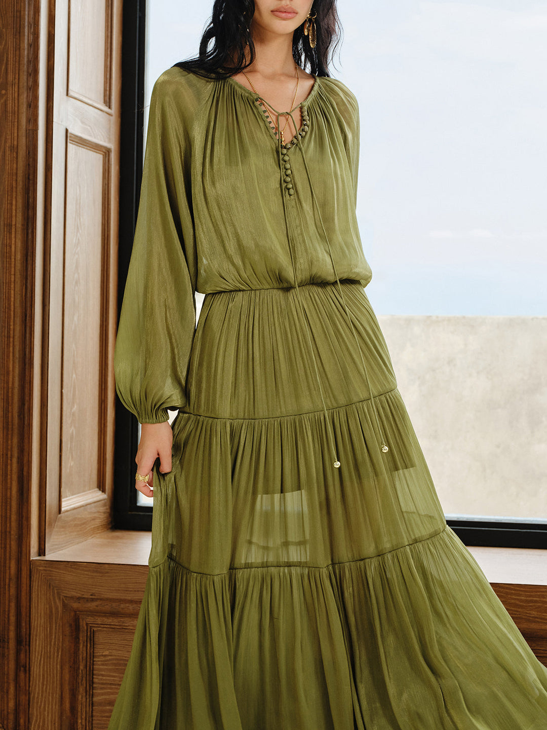 Mireille™ | Fall Layered Maxi Dress