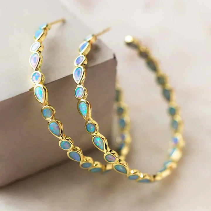 Refined Blue Opal Earrings