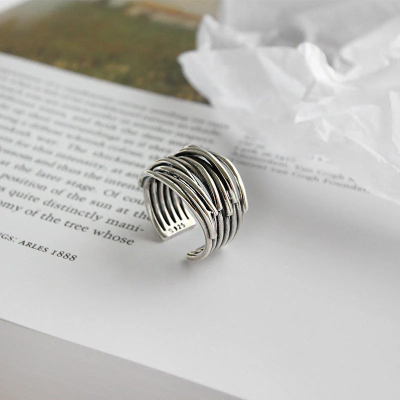 Noemi™ | Layered Adjustable Silver Ring
