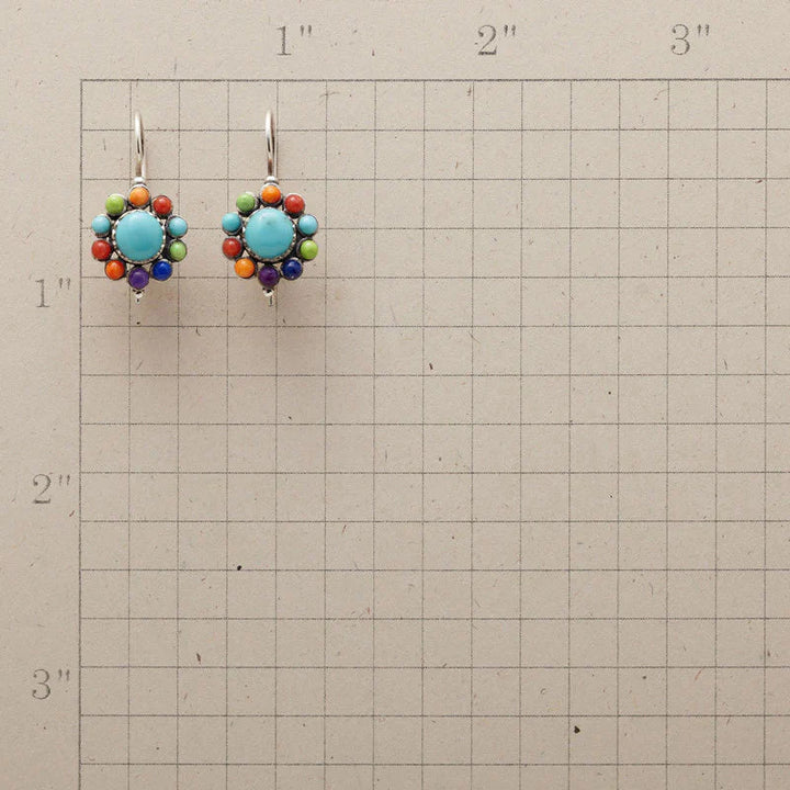 Multi-Colored Turquoise Hoop Earrings
