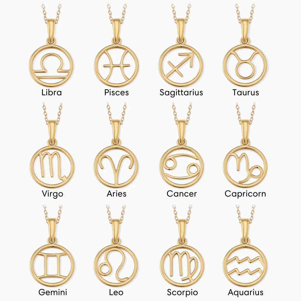 Golden Zodiac Sign Necklace