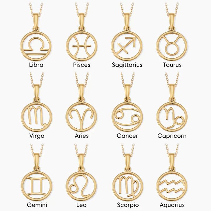 Golden Zodiac Sign Necklace