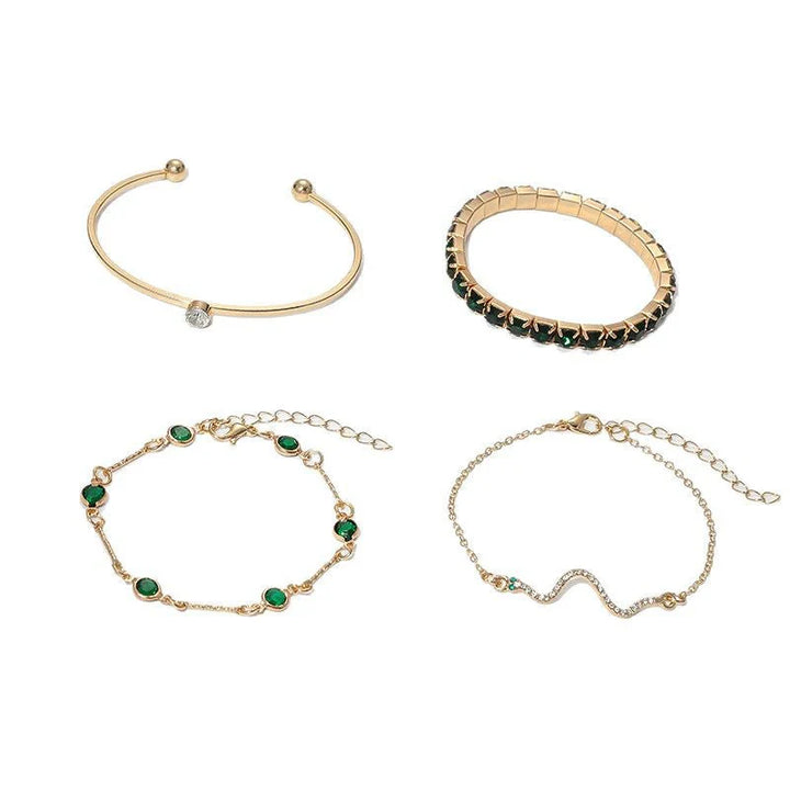 Deep Green Stackable Bracelet Set