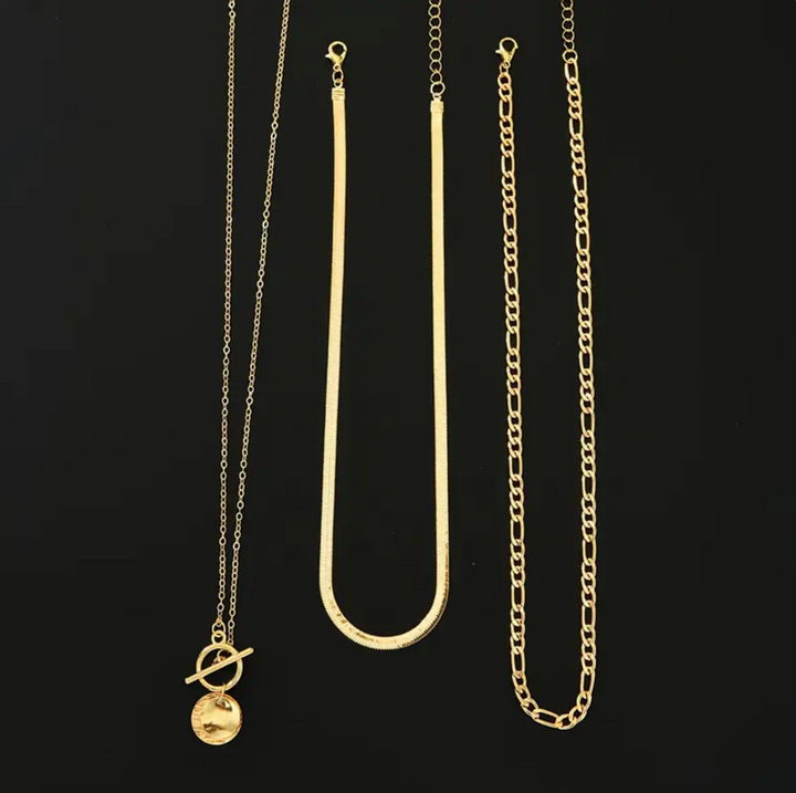 Golden Horizon Layered Necklace Set