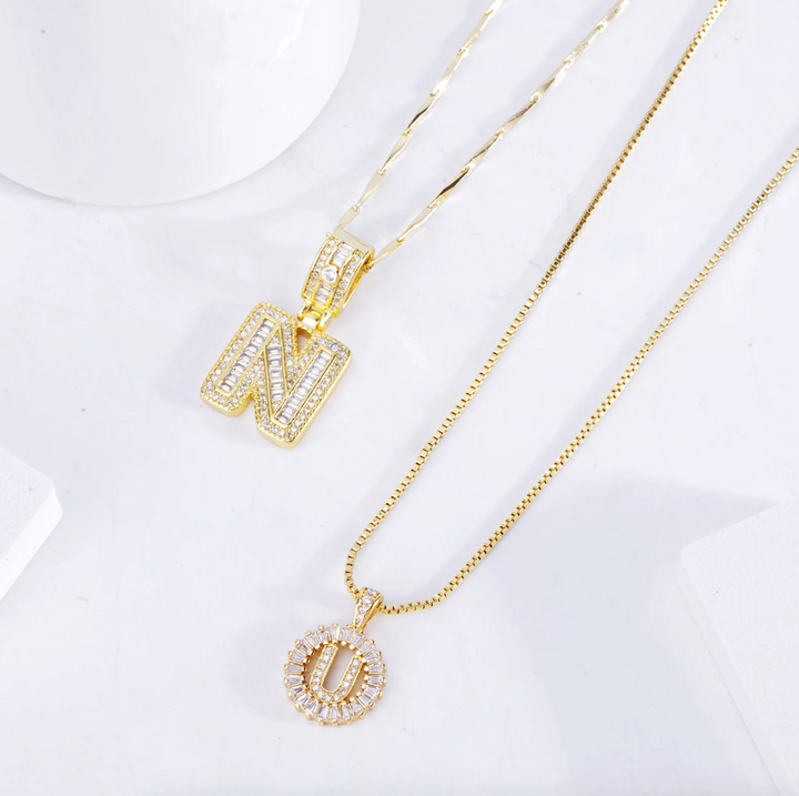 Pavé Initial Necklace Set