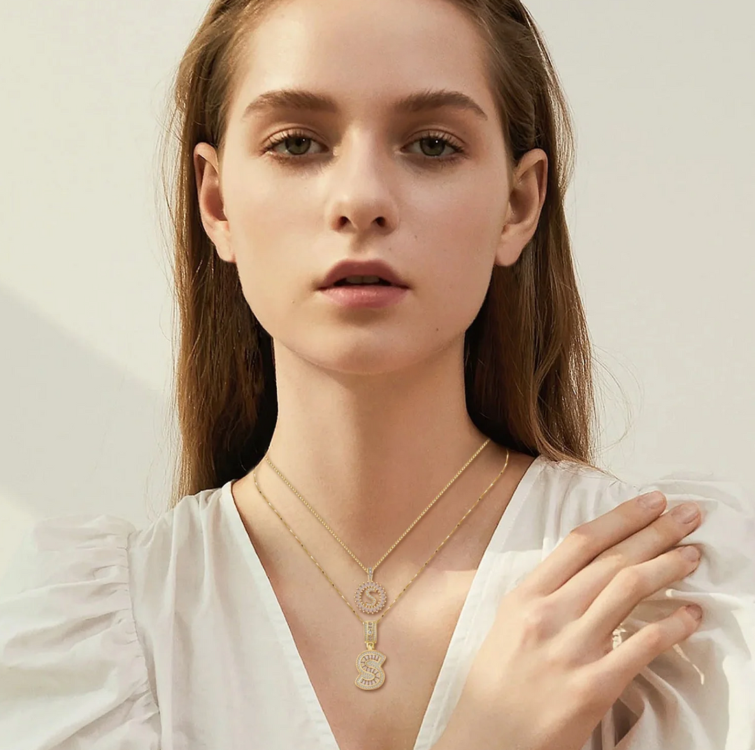 Pavé Initial Necklace Set