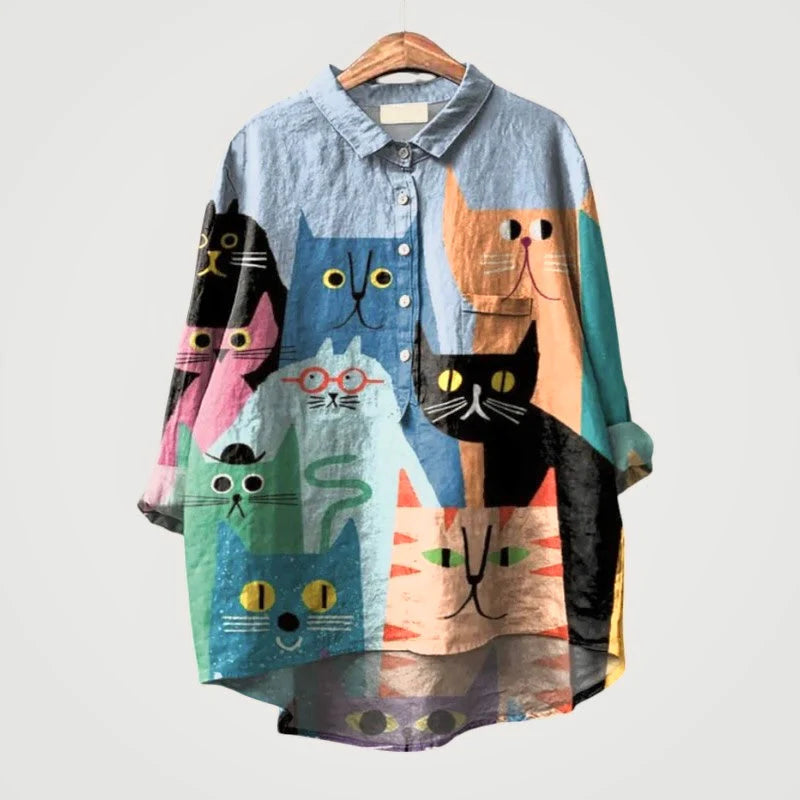 Nadine™ | Relaxed Dog-Print Shirt