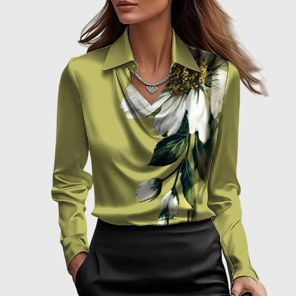 Sylvie™ | Chic Blouse with Pleated Neckline