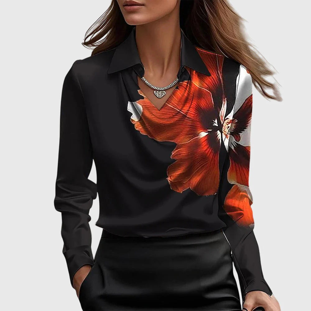 Sylvie™ | Chic Blouse with Pleated Neckline