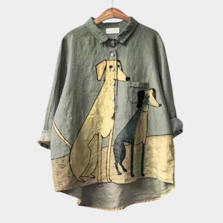 Nadine™ | Relaxed Dog-Print Shirt