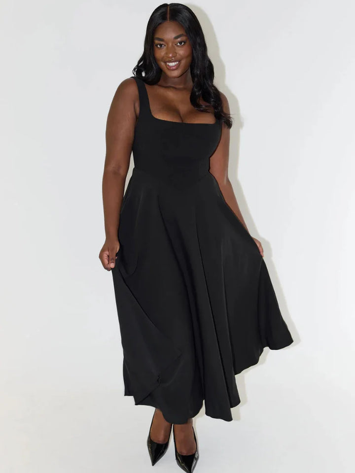 Reagan™ | Graceful Draped Midi Dress