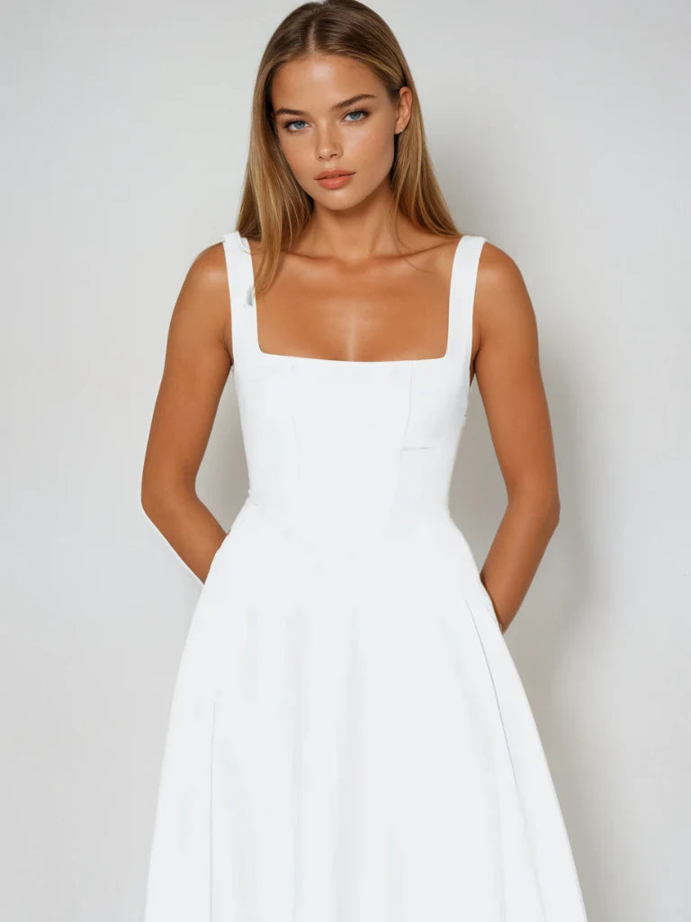 Reagan™ | Graceful Draped Midi Dress