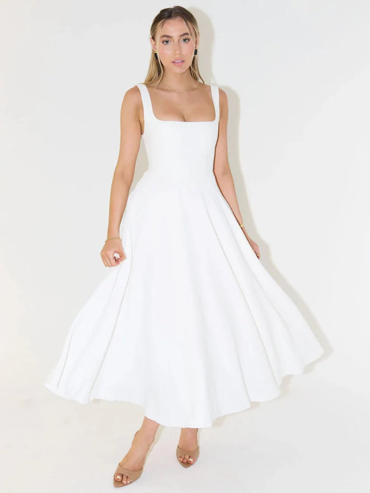 Reagan™ | Graceful Draped Midi Dress