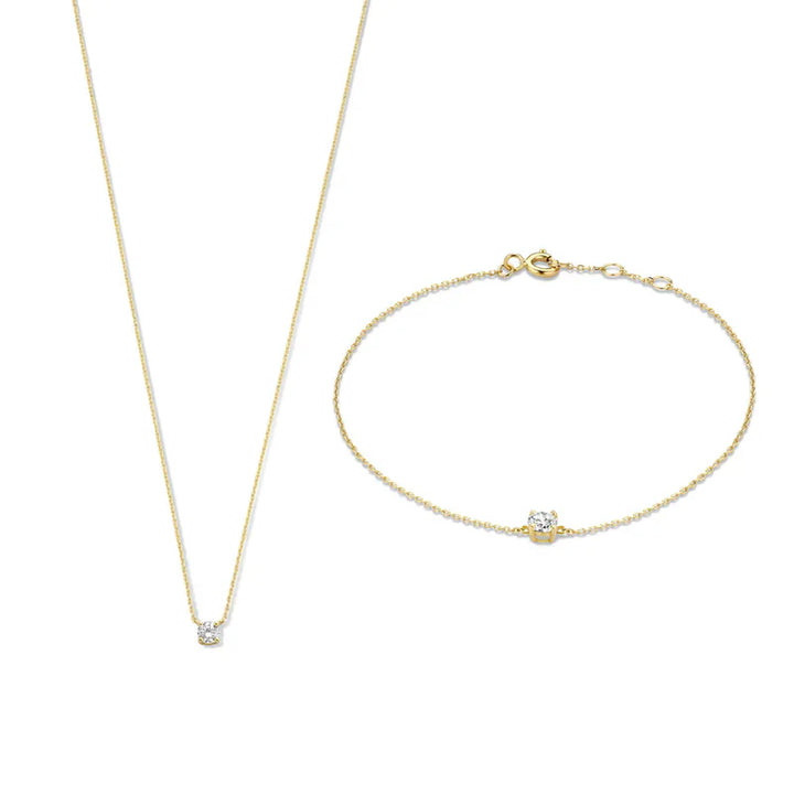 Luxe Solitaire Bracelet & Necklace Set