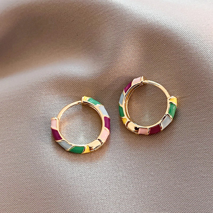 Vibrant Aurora Enamel Earrings