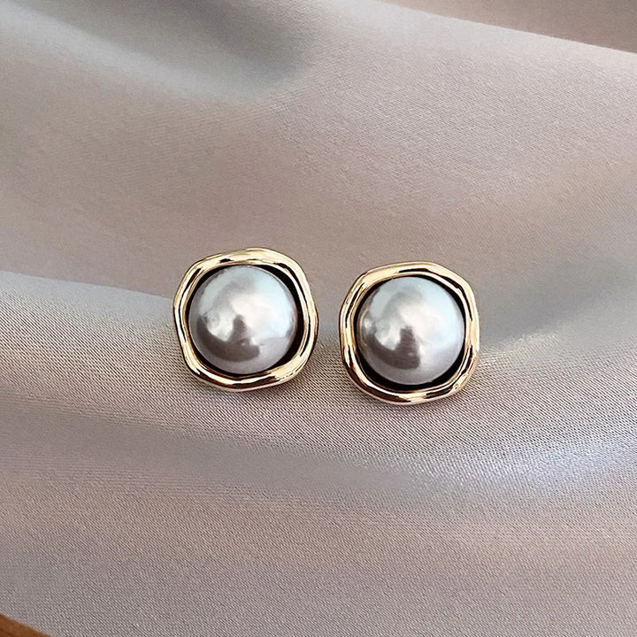Lunar Shadow Pearl Earrings