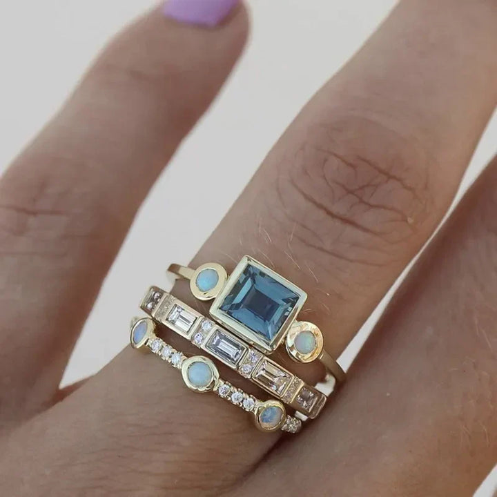 Deep Sea Radiance Ring Set