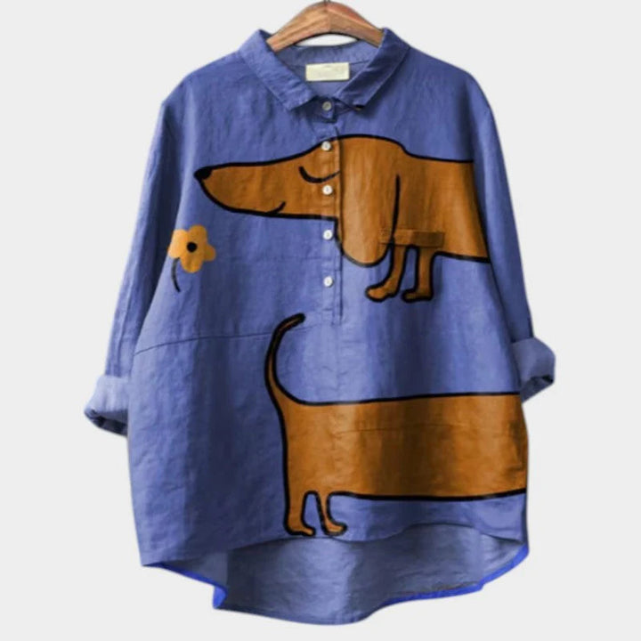 Nadine™ | Relaxed Dog-Print Shirt